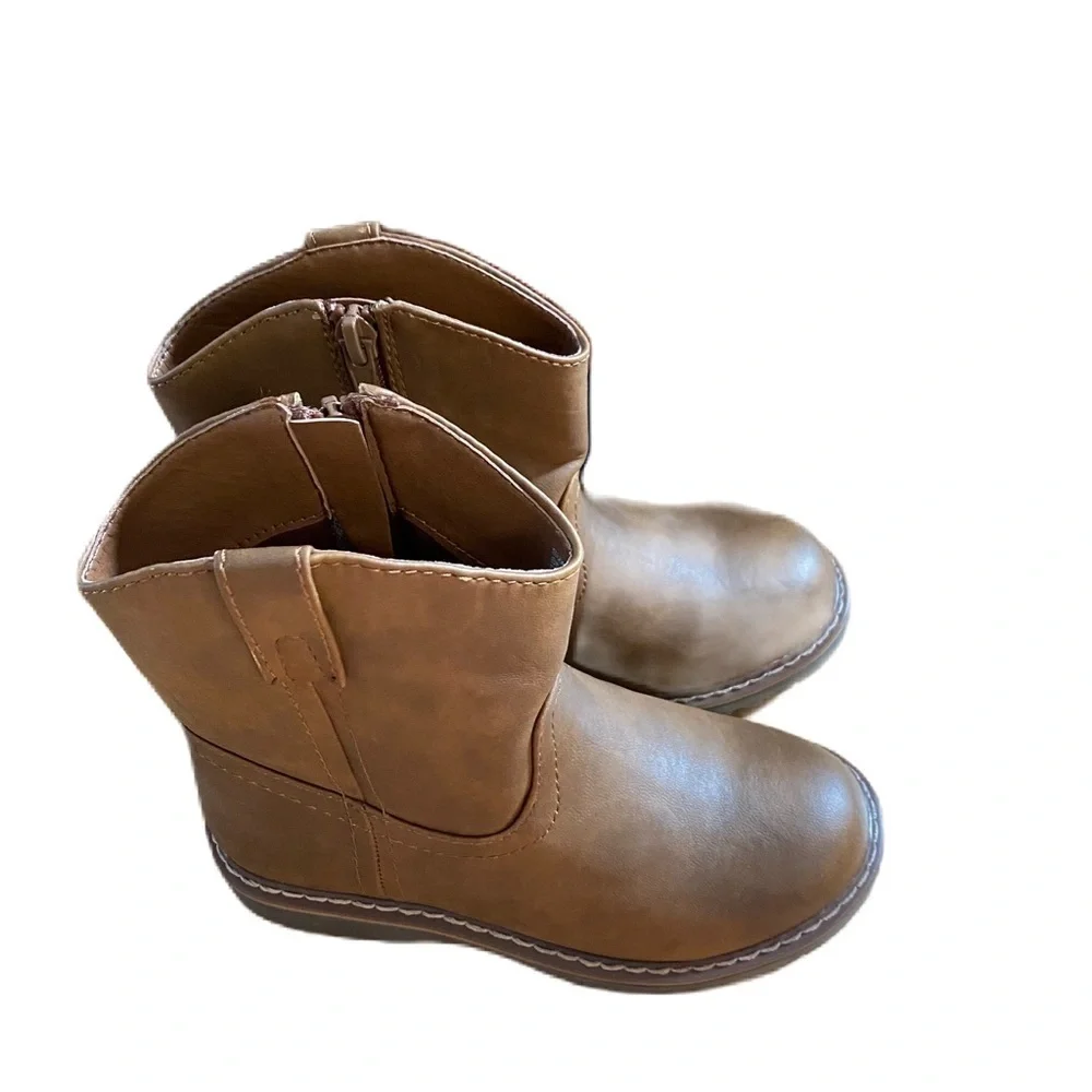 Mountain Creek Brown Faux Leather Boots Boys Sz 11 NIB Brand New Side Zip